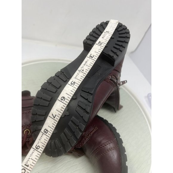 Soda Lace Up Combat Motorcycle Riding Boots Women 5 Buckle Burgundy Red Military - Picture 8 of 8